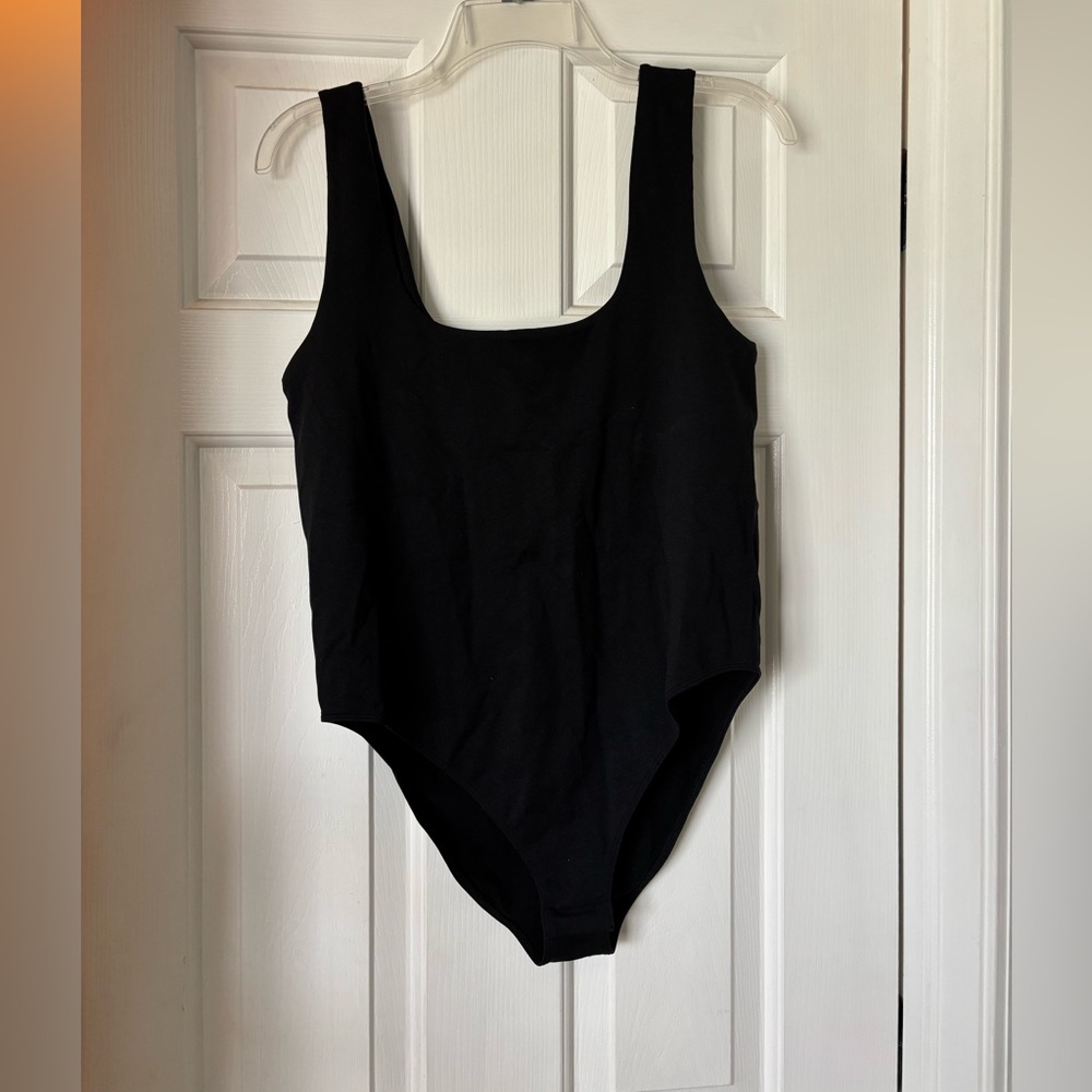 A New Day Black Bodysuit with Scoop Neckline